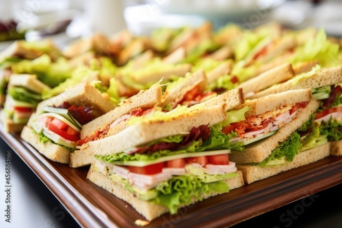 full-frame picture of many clubhouse sandwich triangles