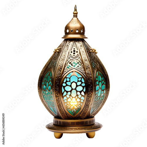 Arabian Lamp, transparent background, isolated image, generative AI 