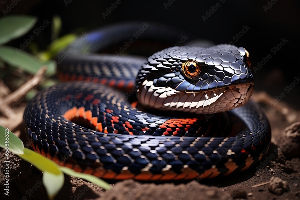 Fototapeta premium Beautiful snake from Namibia name Coral cobra