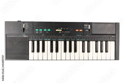Fotografie 90s Electric piano keyboard for small kids isolated no background