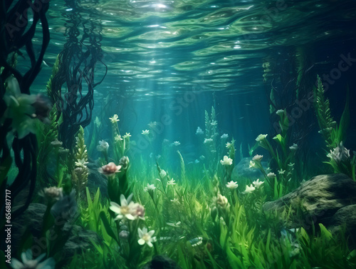 underwater scene with plans