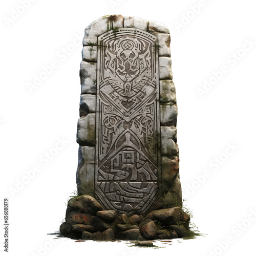 Runestone isolated on transparent background. Generative AI image
