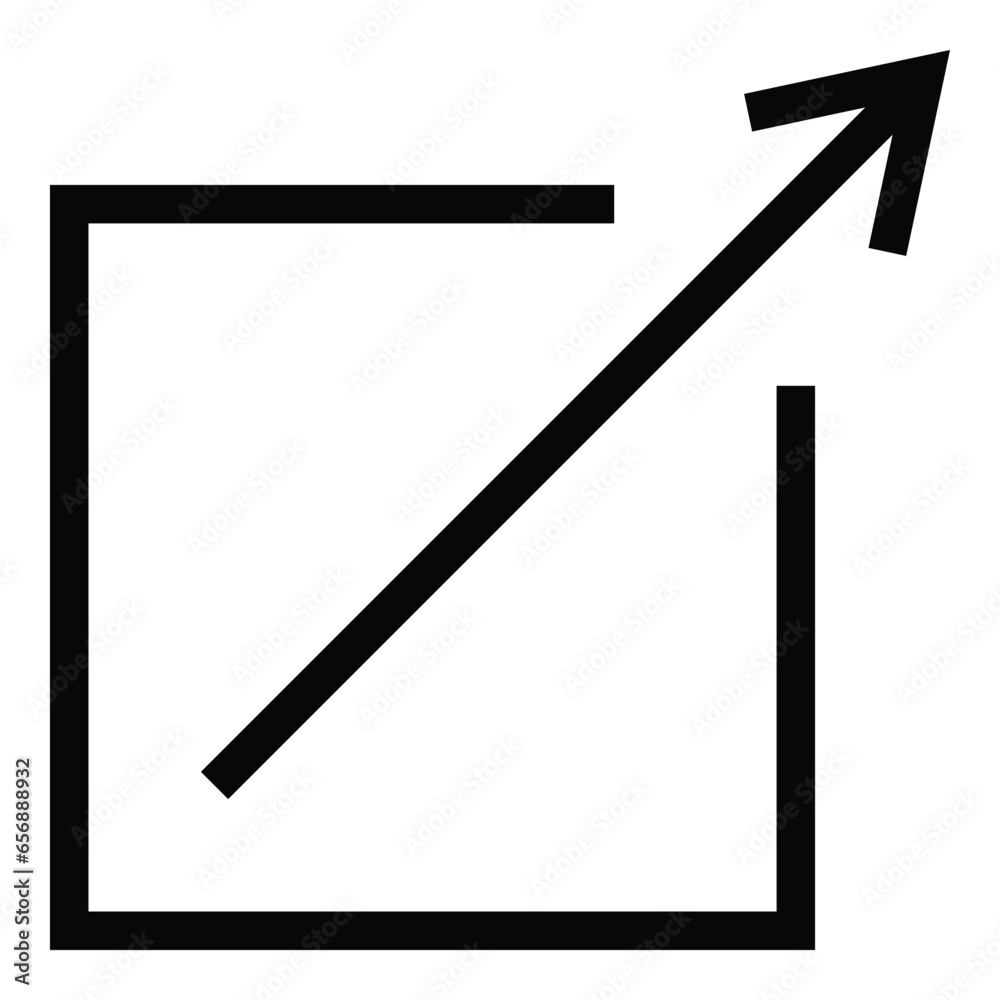 external link icon. vector isolated on white background, simple and ...