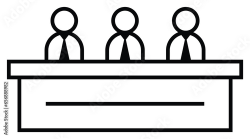 jury or evaluator group icon. vector isolated on white background, simple and modern design.