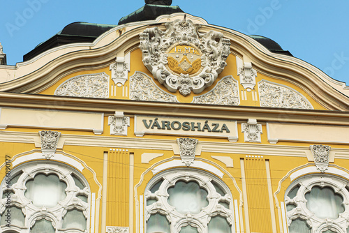 Facade of city hall in Pecs, Hungary. photo