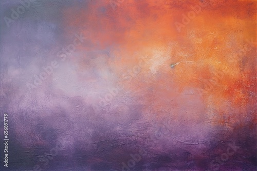 acrylic paint purple, orange and brown background, in the style of mysterious backdrops, atmospheric light, textured canvas, dark orange and light bronze, abstraction-création, unprimed canvas, dark s photo