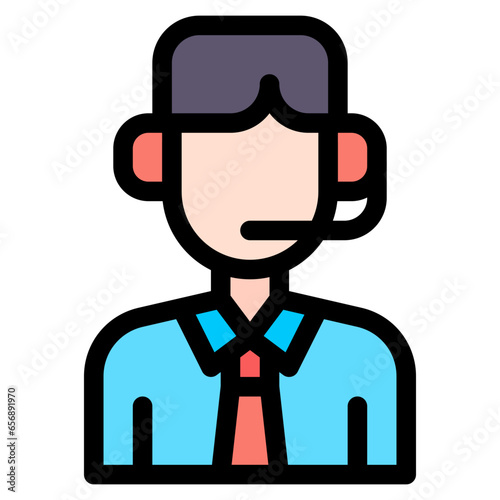 Vector Icon Call Center, Help, Support, Operator, Avatar