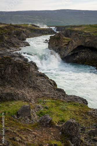 The Goðafoss Waterfall in Northern Iceland