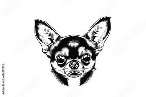 Chihuahua Beauty: A Detailed Vector Study of the Features in a Chihuahua's Head © Mohammad_Khalil 