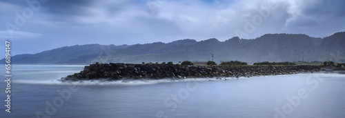 Greymouth river opening to the Tasman Sea