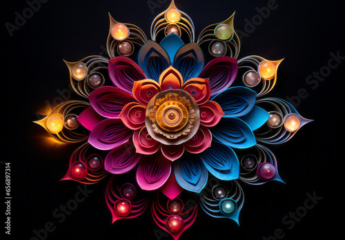 colorful mandala lotus illustration