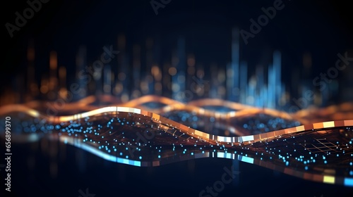 Abstract technology lines background with smart and futuristic, intelligent communication network concept of future connected technology, with Generative Ai
