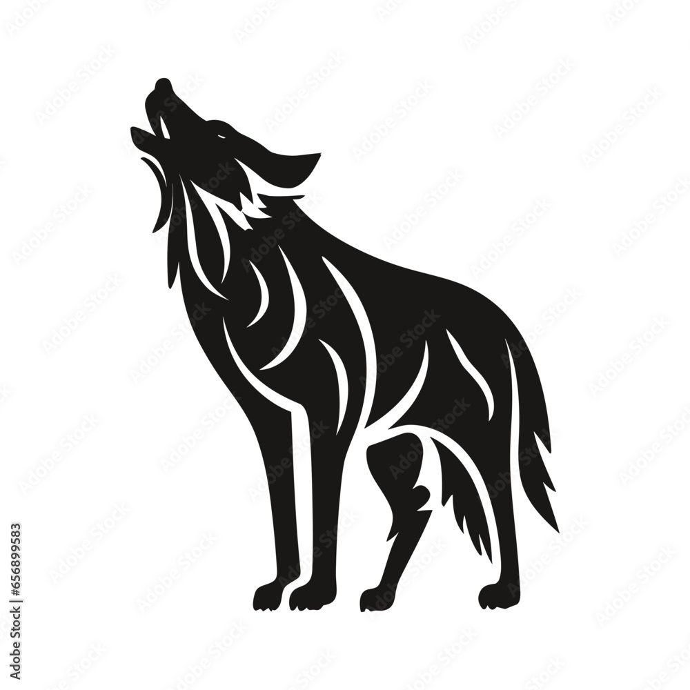 black wolf howling vector silhouette black wolf howling vector silhouette