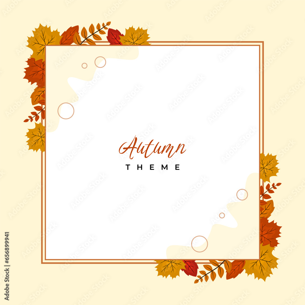 Vector Frame of Autumn Leaves for Social Media Vector Frame of Autumn Leaves for Social Media