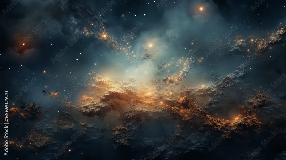 The cosmos filled with countless stars: a majestic view of the outer space and the universe