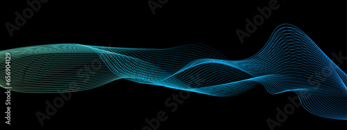 Abstract background with flowing particles. Digital future technology concept