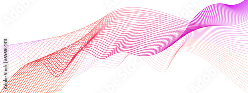 Abstract wave from curved lines on white background