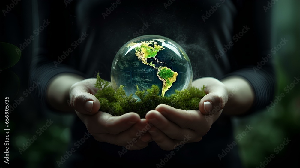 world earth day concept green energy renewable and sustainable resources ai generated