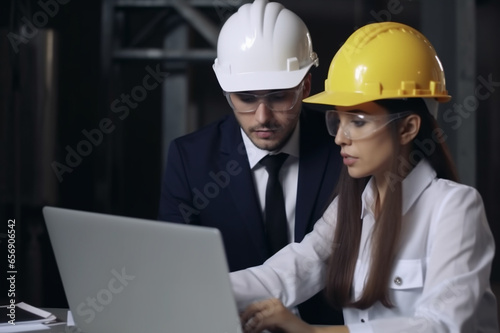 two architects working in office