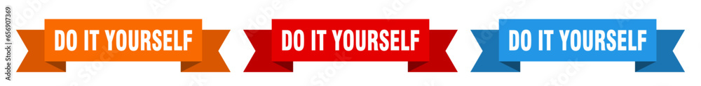 do it yourself ribbon. do it yourself isolated paper sign. banner do it yourself ribbon. do it yourself isolated paper sign. banner