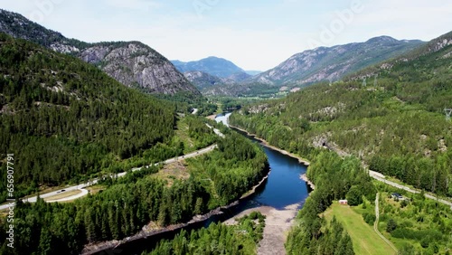 Drone fottage of norwegian nature photo