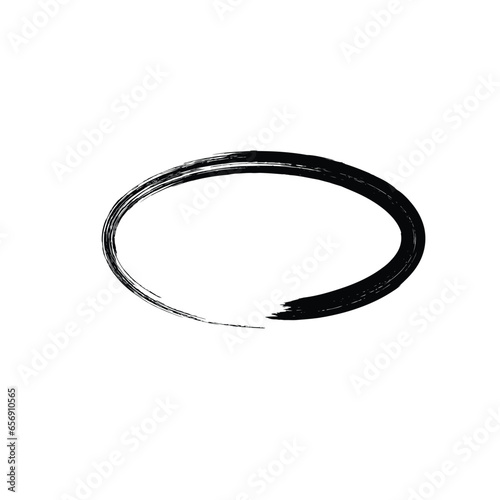 Abstract Horizontal Oval Grunge Shape Hand Drawn rounded shape