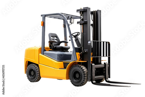 Heavy-Duty Forklift Isolated on Transparent Background