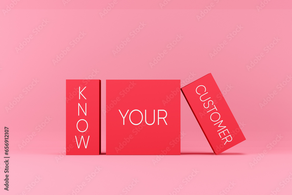 Know your customer concept. Business customer identity verification. - obrazy, fototapety, plakaty 