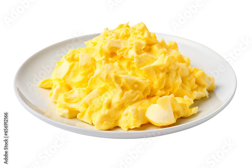 Classic Scrambled Eggs Isolated on Transparent Background