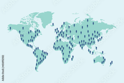 World map population vector illustration