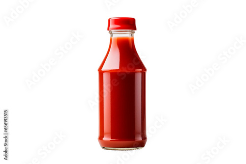 Glass Ketchup Bottle Isolated on Transparent Background