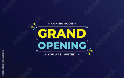 Grand opening sale poster, sale banner design template with 3d editable text effect