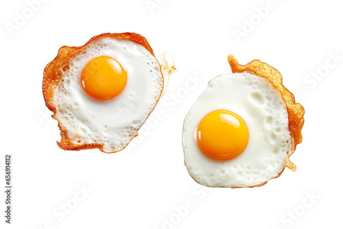 Gourmet Fried Egg Dish Isolated on Transparent Background.