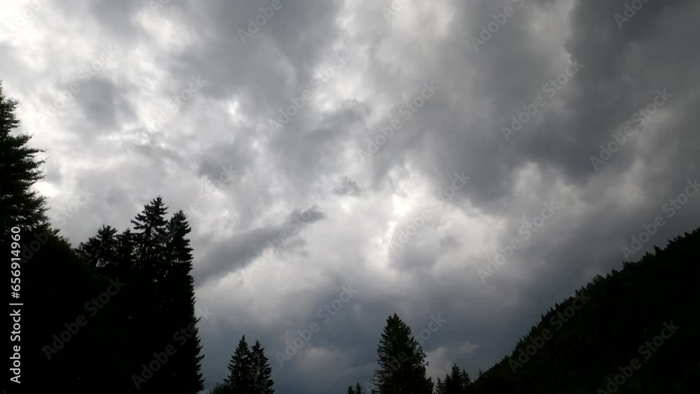 Rain clouds move across the sky, sun darkens in time lapse mode, 4k Rain clouds move across the sky, sun darkens in time lapse mode, 4k