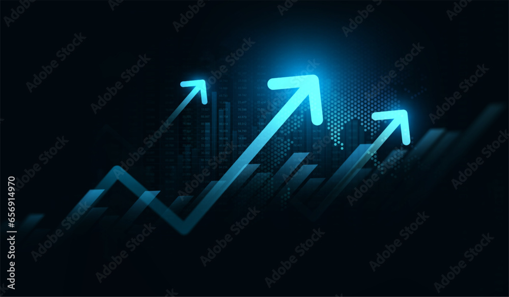 Stock market investment trading graph growth.Investment finance chart,stock market business and exchange financial growth graph. - obrazy, fototapety, plakaty 
