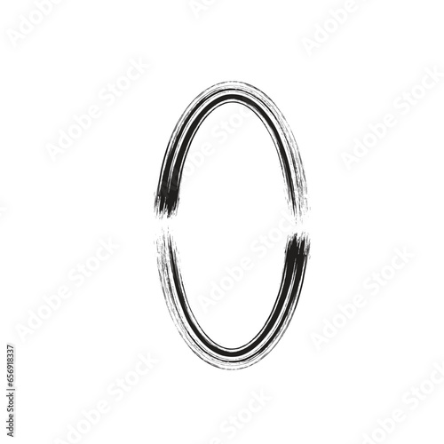 Abstract Vertical Oval Grunge Shape Hand Drawn rounded shape