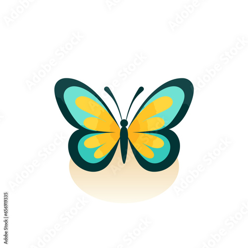 Makeup studio filled colorful logo. Eyebrow threading. Face lift. Butterfly symbol. Design element. Created with artificial intelligence. Artistic ai art for corporate branding, beauty clinic