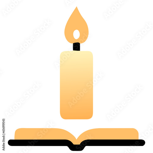 illustration of a candle on a book vector bible