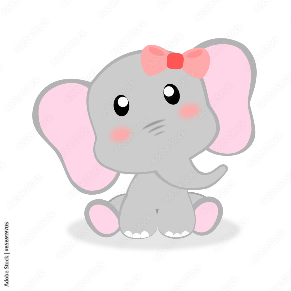 baby Elephant on white Background . Vector Illustration baby Elephant on white Background . Vector Illustration