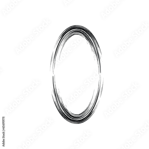 Abstract Vertical Oval Grunge Shape Hand Drawn rounded shape