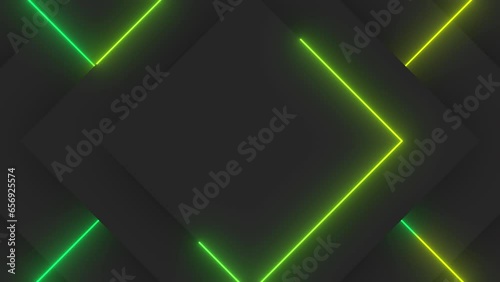 green gradient neon line with sharp corner loop video