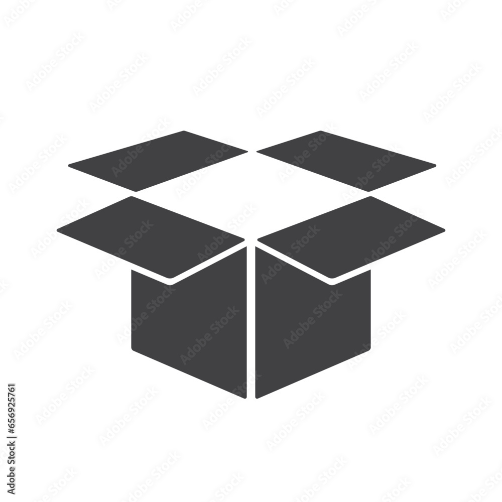Box icon simple silhouette flat style vector illustration. Box icon simple silhouette flat style vector illustration.
