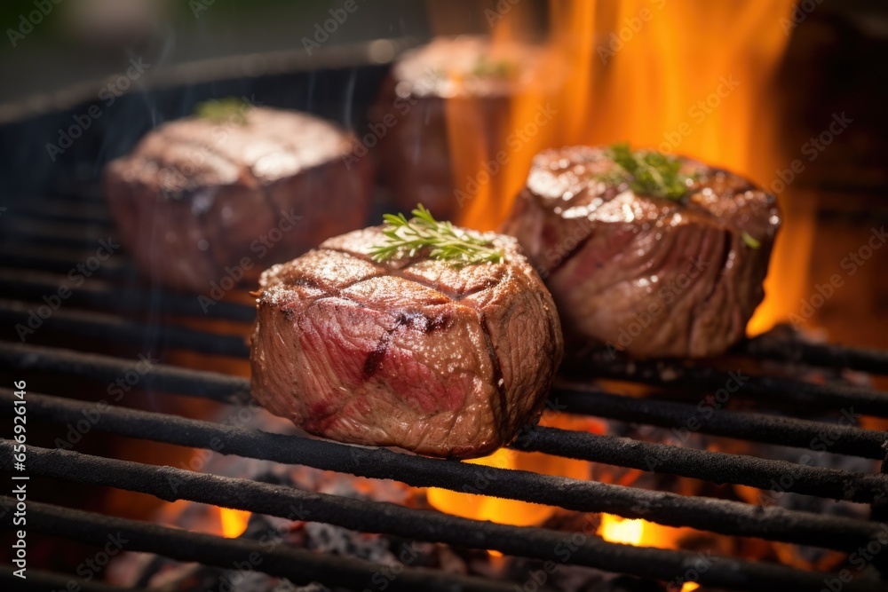 filet mignon on an outdoor charcoal grill Stock Photo Adobe Stock