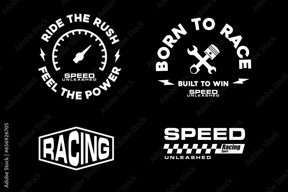 Vintage racing badges	logo template collection pack