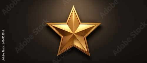 Gold Star Rating Review On 3D Background With Premium Symbol