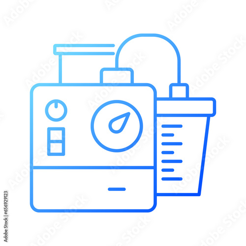 2D pixel perfect gradient dialysis equipment icon, isolated vector, thin line illustration representing medical care equipment.