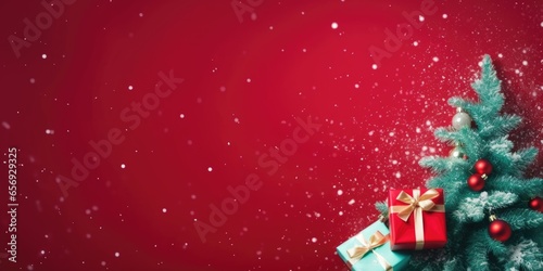 Merry Christmas and Happy New Year. Bright festive Christmas background. New Year's celebration © megavectors