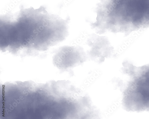 四隅に雲がある水彩風のイラスト 背景 