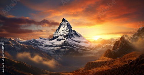 Matterhorn's majestic play of light at twilight. © Stock Pix