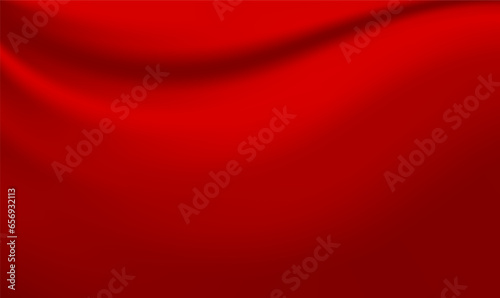 Smooth elegant red silk or satin luxury cloth texture. Red fabric textile texture background. Abstract background luxury cloth or liquid wave. silk texture satin velvet. Christmas background. Vector.